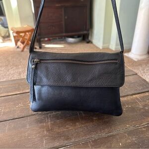 Anthropologie Day & Mood Black Leather Crossbody Purse Shoulder Bag